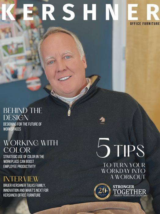 Bruer Kershner, CEO, on the cover of the Kershner 20th anniversary magazine