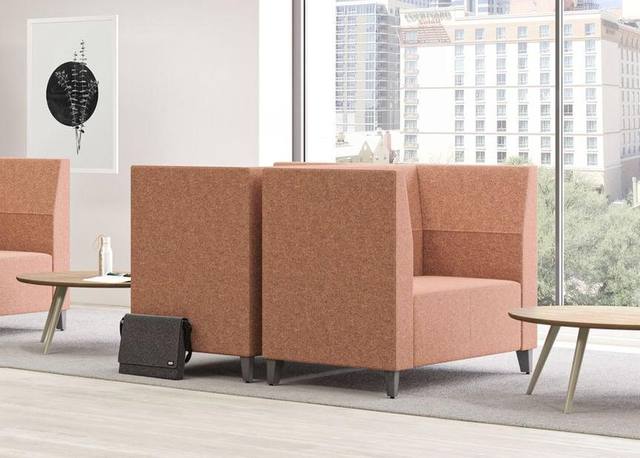 Fringe high-back sofa in terracotta upholstery